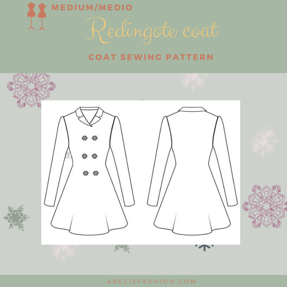 Redingote coat pattern for women - Abelis fashion