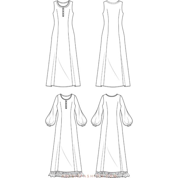 Long nightgown pattern