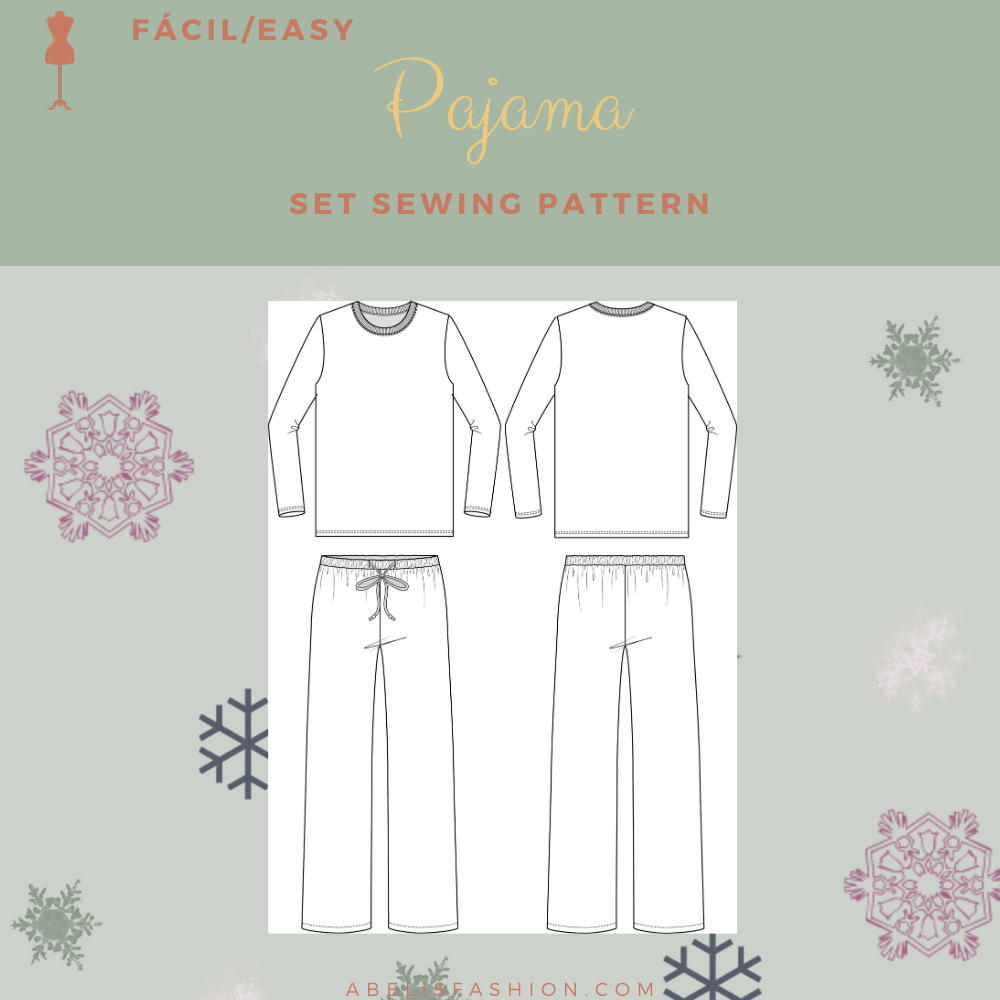 Pajama pattern for women in PDF Abelis fashion