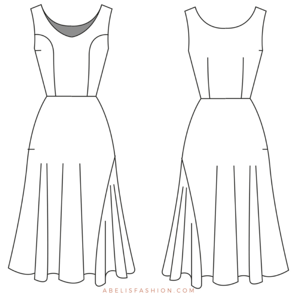 Sleeveless dress pattern/