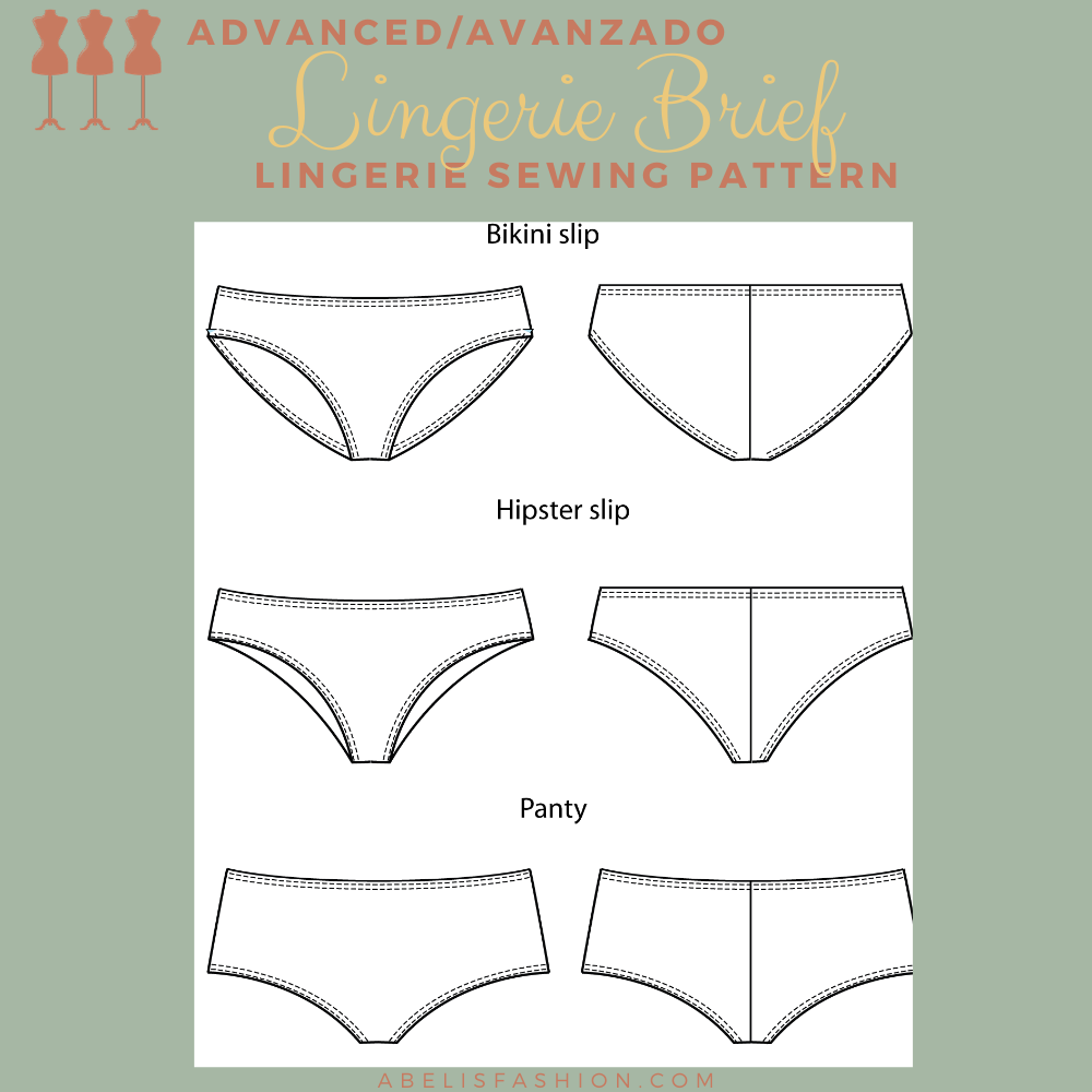 Brief patterns set with bikini, hipster and panty style- Abelis sewing ...