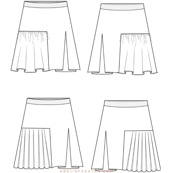 Skirt with side pleats pattern for women - Abelis fashion