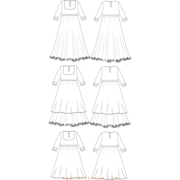 Square neckline dress pattern - Imagen 2