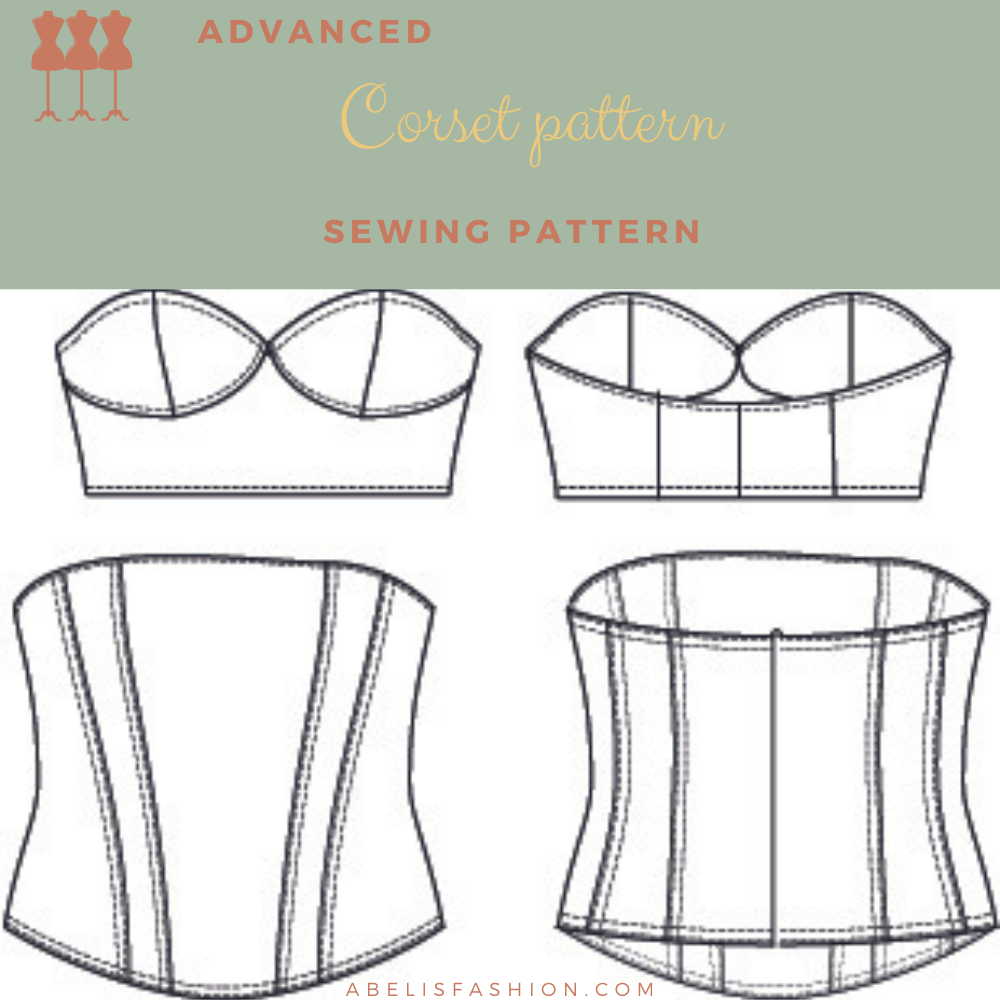 Corset pattern for women in PDF- Abelis fashion